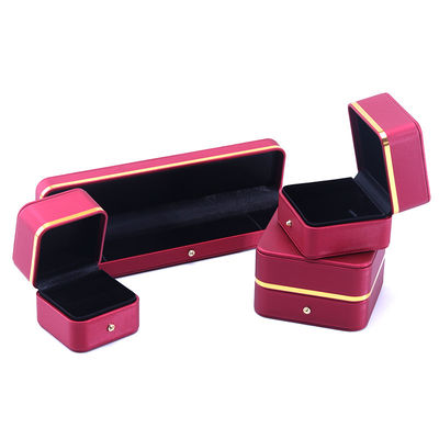 Schmuckschachtel aus rotem Leder für neueste Rechteck-Armband-Halsband-Uhr-Geschenk