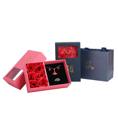 Hanhong Karton Rose Seife Blume Schmuck Schachtel Geschenkverpackung mit Tote Tasche
