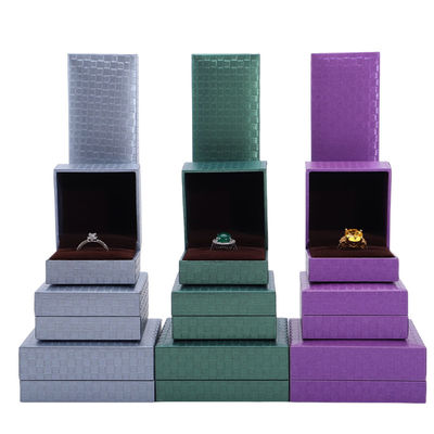 Anhänger Armband Halskette Ring Schmuckschachtel Lila Papier Verpackung Heißstempel