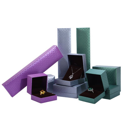 Anhänger Armband Halskette Ring Schmuckschachtel Lila Papier Verpackung Heißstempel