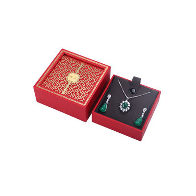 Custom Logo Grüne Holzschmuckbox Halskette und Armband Box Verpackung
