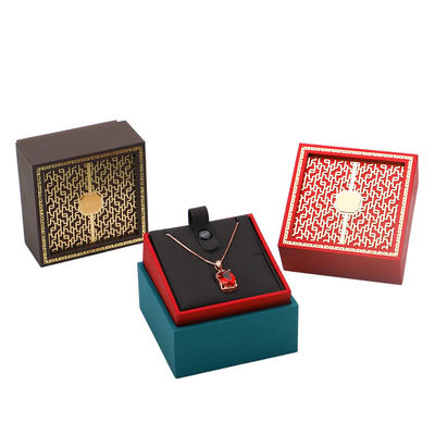 Custom Logo Grüne Holzschmuckbox Halskette und Armband Box Verpackung