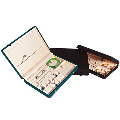 Kaffeefarbe Mikrofaserleder Schmuckschachtel für Halskette Armband Stift Set und Ring