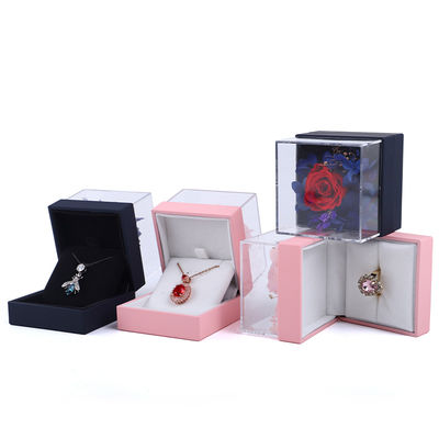 Quadratische Rose Blume Schmuckverpackung Box Blumenring Box für Geschenk Custom Design