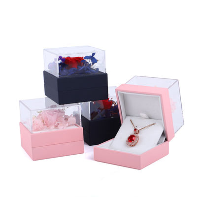 Quadratische Rose Blume Schmuckverpackung Box Blumenring Box für Geschenk Custom Design