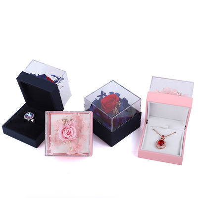 Quadratische Rose Blume Schmuckverpackung Box Blumenring Box für Geschenk Custom Design