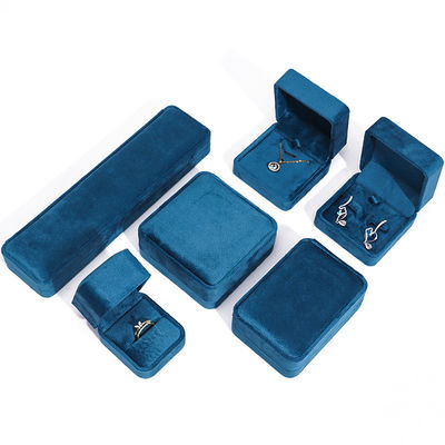 Luxuriöse Schmuckschatulle Premium Blaues Samt Schmuckkästchen für Armband Ring Ohrring