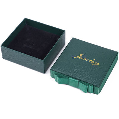 Grüne Halskette Ohrringe Ring Papier Schmuck Geschenk Schachtel Individuelle Größe Rechteck Form
