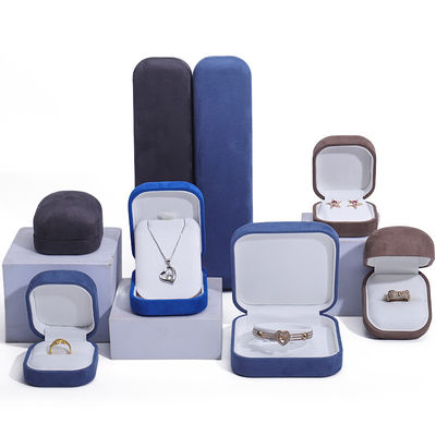 kaufen Schmuckschachtel aus Samtmaterial für kundenspezifische Luxus-Halsband-Ringe-Ohrringe online manufacture