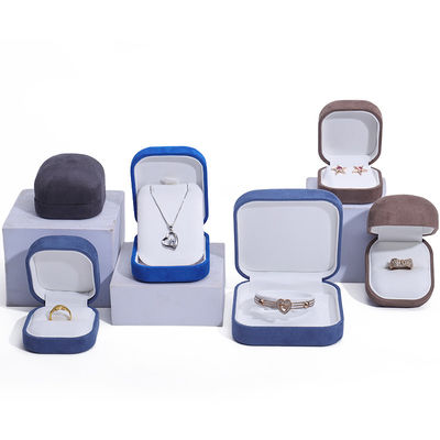 Schmuckschachtel aus Samtmaterial für kundenspezifische Luxus-Halsband-Ringe-Ohrringe
