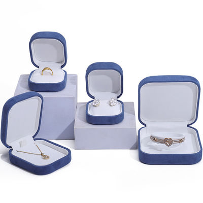 Schmuckschachtel aus Samtmaterial für kundenspezifische Luxus-Halsband-Ringe-Ohrringe