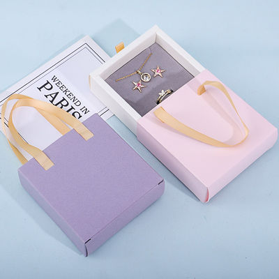 Diskreter Kartonpapier Schmuck Geschenkverpackungskiste mit Tote-Tasche für die Lagerung