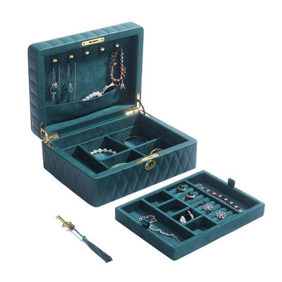 kaufen Multifunktionaler Diamantkorn Schmuckschrank Lederschmuckorganisator mit Tassel online manufacture
