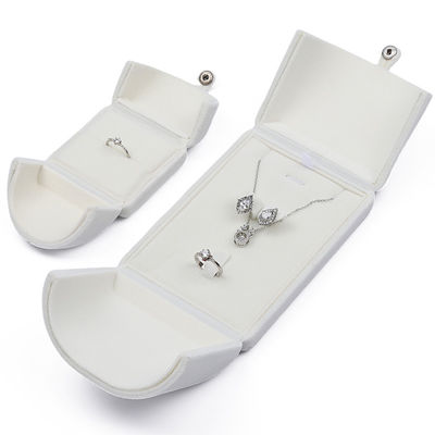 Weiß exquisite Samt Schmuck Geschenkbox Luxus Verpackungskiste für Ring Anhänger