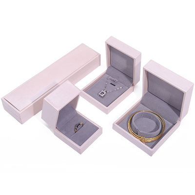 Pink Soft Touch Falsches Leder Schmuck Luxus Lagerung Verpackung Samt Futter