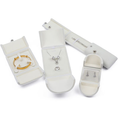 Weiß exquisite Samt Schmuck Geschenkbox Luxus Verpackungskiste für Ring Anhänger
