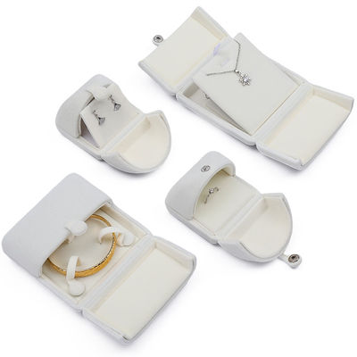 Weiß exquisite Samt Schmuck Geschenkbox Luxus Verpackungskiste für Ring Anhänger