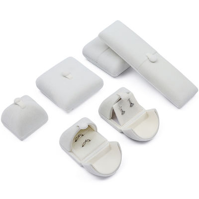 Weiß exquisite Samt Schmuck Geschenkbox Luxus Verpackungskiste für Ring Anhänger