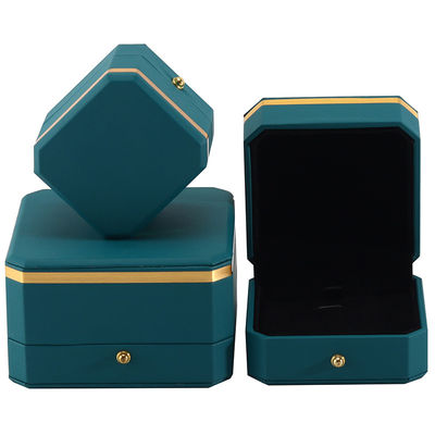 kaufen Dunkelgrüner Oberfläche Achselartiges Falsches Leder Luxus-Kiste Gold Schmuck Verpackung online manufacture