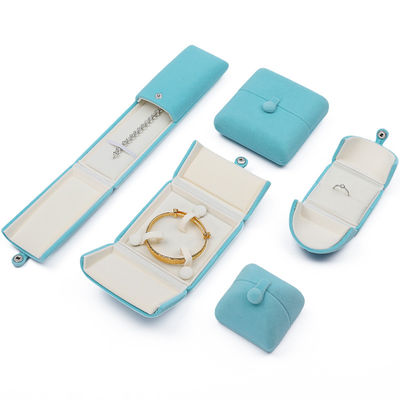 Cyan Weich Schlankes Samt Schmuck Verpackungskiste Schmuck Geschenk Schachtel