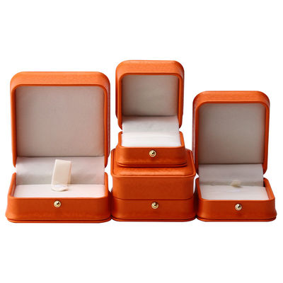 Orange Snow Grain Noble PU-Leder Schmuckschachtel für Luxus-Lagerverpackungen