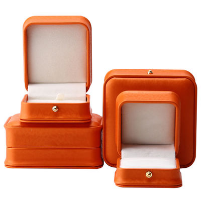 Orange Snow Grain Noble PU-Leder Schmuckschachtel für Luxus-Lagerverpackungen