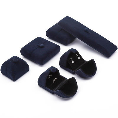 kaufen Dunkelblaue Clamshell-förmige Samt Schmuckkasten Schmuckverpackungskiste online manufacture