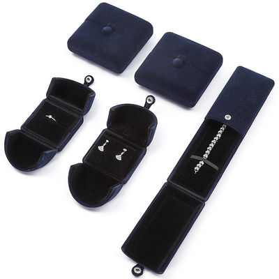 China Herstellung Großhandel hochwertige Schmuckverpackungsbox Kundenspezifische Luxus Große Schmuckset-Box Halskette Armband Ohrringe Ring Verpackung handgefertigte blaue Samt Doppeltür Schmuckbox mit Logo