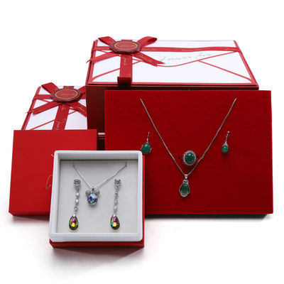 Luxuriöse Aufbewahrung Karton Papier Schmuck Geschenkkasten mit Pop Up Grußkarte