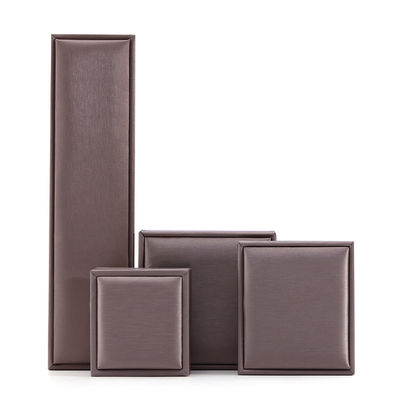 Khaki-Bürste Veredelung Falsches Leder Schmuck Luxus Verpackung Box Set Samt Futter