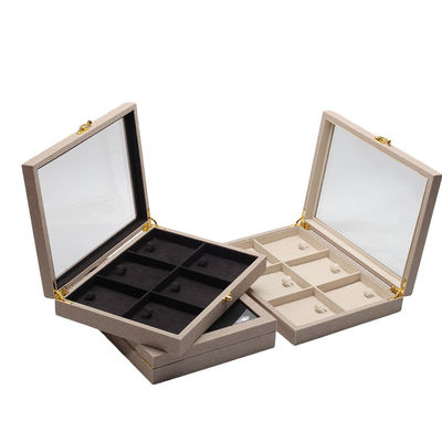 kaufen Flip Open PU Leder Schmuck Display Box mehrere Abteilungen mit Spiegel online manufacture