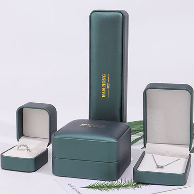 kaufen Dunkelgrüner konvexer Fälschleder Schmuckfach Luxus-Organisator Verpackung online manufacture