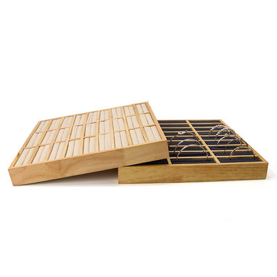3x9 Kompaktes Massivholz Schmuck Ring Speicher Display Tray Platte Für Luxus-Show