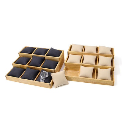 Multicell 3x3 Massivholzuhr Ausstellungsplatte mit Kissen für Luxus-Show