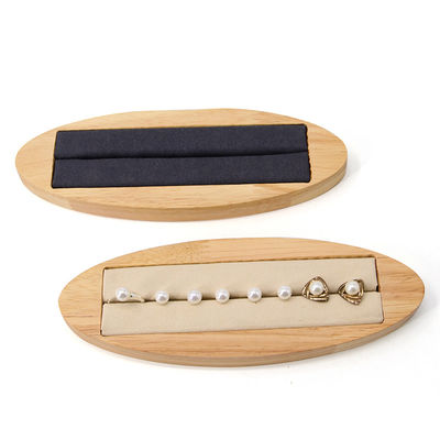 Oval diskreter Holzschmuck Anzeige Plattenrequisiten für Ohrstangen Ringe Ausstellung