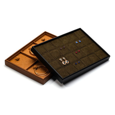 Soft Velvet Innenraum PU Leder Schmuck Display Tray Requisiten für Ring Ohrstangen