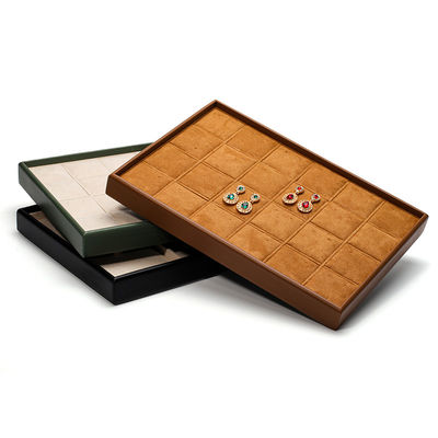 kaufen Mehrfachfachfachfach PU-Leder Schmuck-Display-Tablett Weichbelag Ausstellungsrequisiten online manufacture