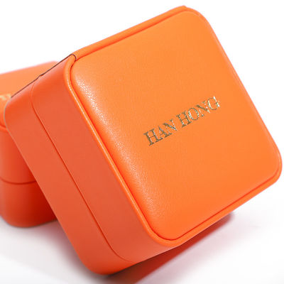 Hot-Stamping glatte Falsche Leder Schmuckschachtel Verpackung Set weiche Samtfolie