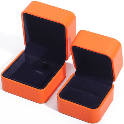 Hot-Stamping glatte Falsche Leder Schmuckschachtel Verpackung Set weiche Samtfolie