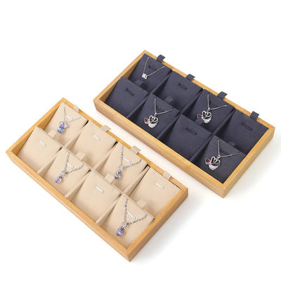 kaufen Mehrzellige Massivholz Anhänger Lagerregal Luxus Halskette Display Tray online manufacture