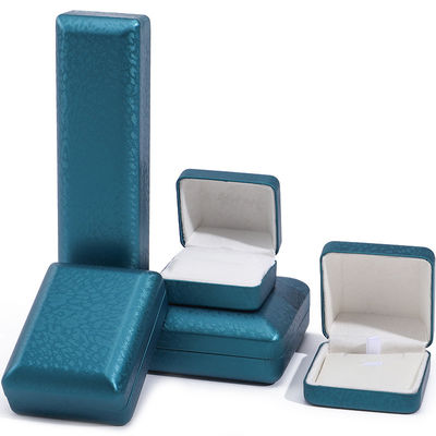 kaufen Pfauenblau Schneekorn PU Leder Schmuckschachtel, Luxus Schmuck Set Geschenk Schachtel OEM online manufacture
