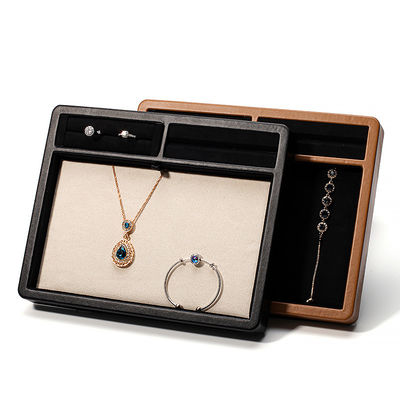 Mehrfachfach-PDF-Leder-Schmuck-Display-Platte für Ring-Anhänger-Ohrstöpsel