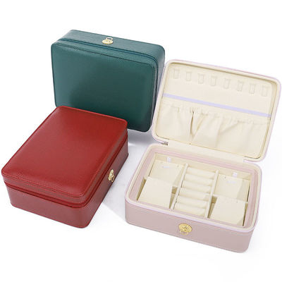 kaufen Ring-Pull Ornament PU Leder Reise Schmuck Organisator Mehrzelliges Reißverschluss online manufacture