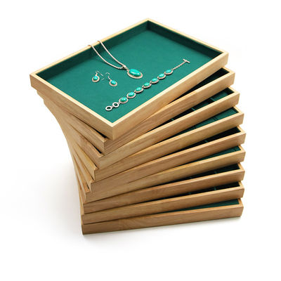 Holzschmuck-Display-Platte mit mehreren Abteilungen für Ring-Ohr-Studs Anhänger