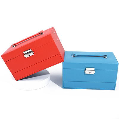Portable Spacious Space Fux Leder Schmuck Organisator Box Mehrzellige Verpackung