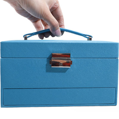 Portable Spacious Space Fux Leder Schmuck Organisator Box Mehrzellige Verpackung