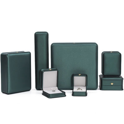 Kronenornament runden Eck PU-Leder Schmuck-Speicherbox für Anhängerringe
