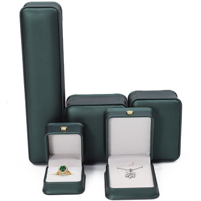 Kronenornament runden Eck PU-Leder Schmuck-Speicherbox für Anhängerringe
