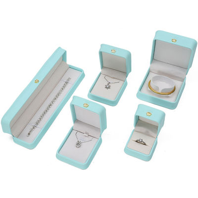 Rundes Eckbogenförmiges PU-Leder Luxus-Schmuckschachtel-Set mit Kronenornament