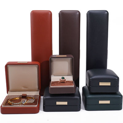 Soft Touch Konvex Dach Falsches Leder Schmuck Verpackung Box Set für Ring Armband